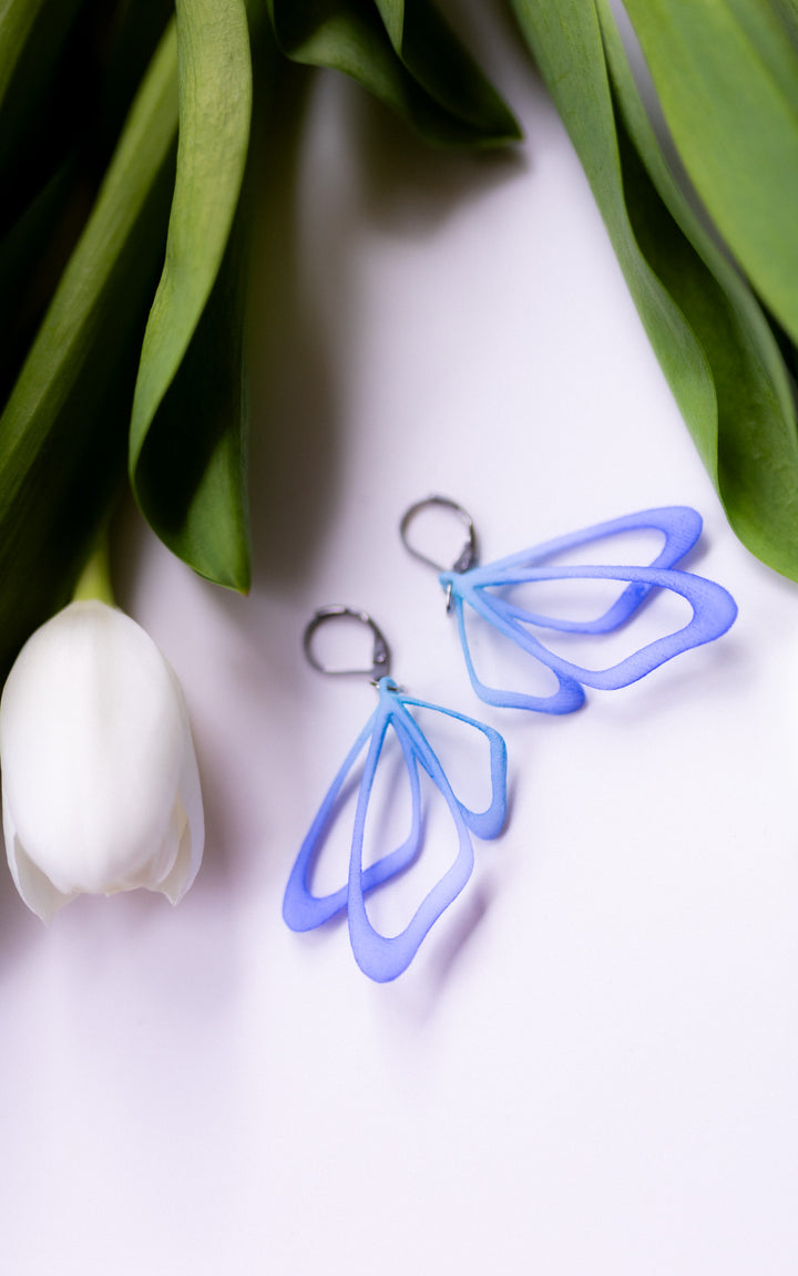 MONARQUE – Boucles d’oreilles ailes de papillon en 3D, ultralégères