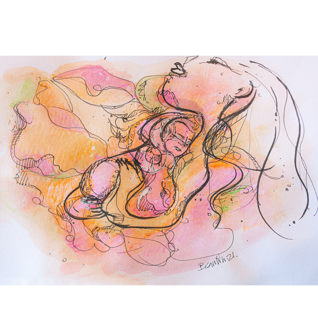 Aquarelle "le plus beau métier du monde " par Brigitte Cantin