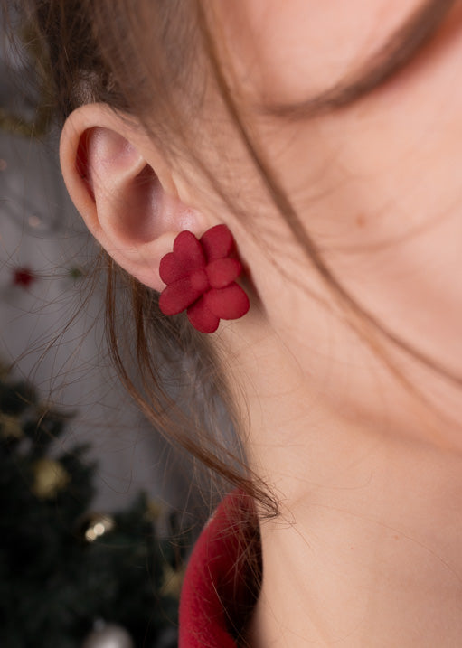 Flower earrings, CHERRY
