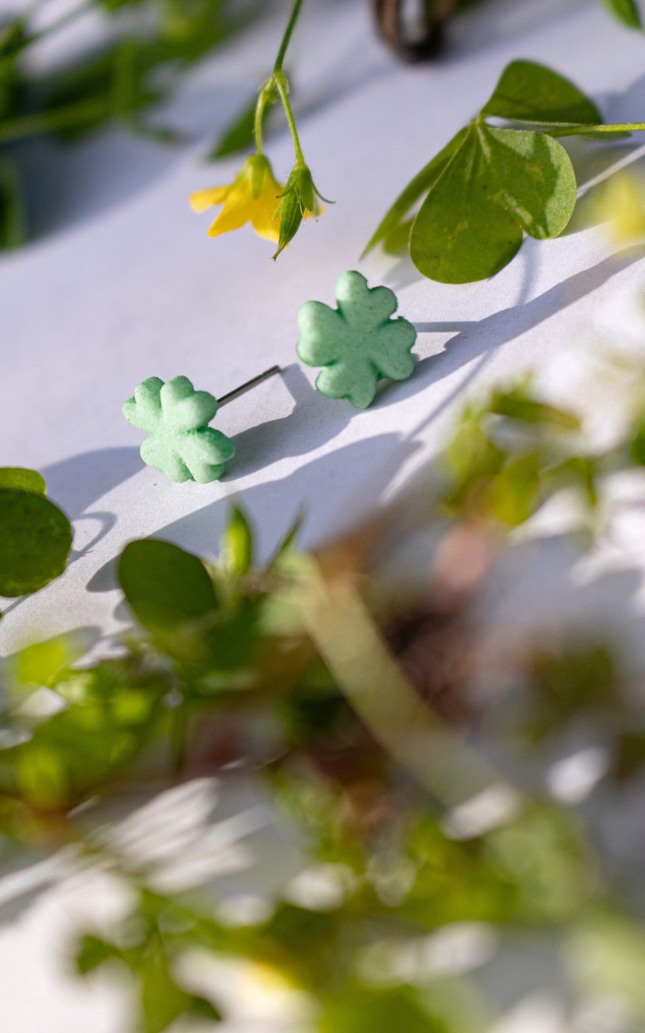 Lucky 4 Leaf Clover Stud Earrings