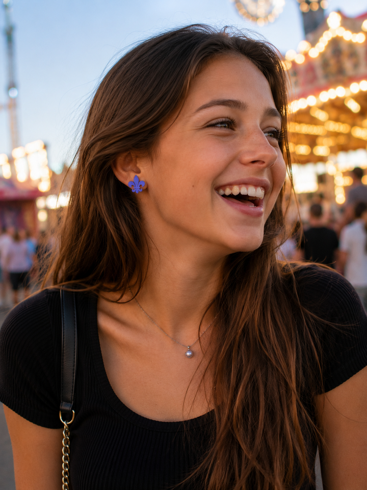Fleur-de-Lys ear studs from Quebec
