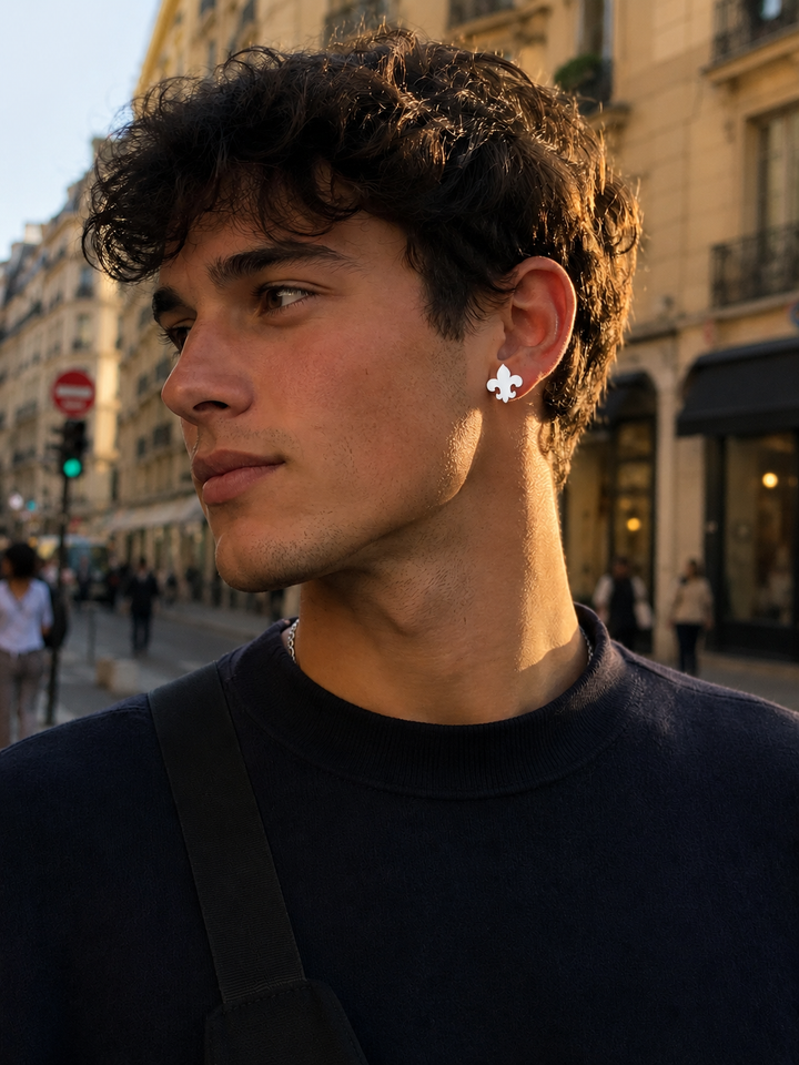 Fleur-de-Lys ear studs from Quebec