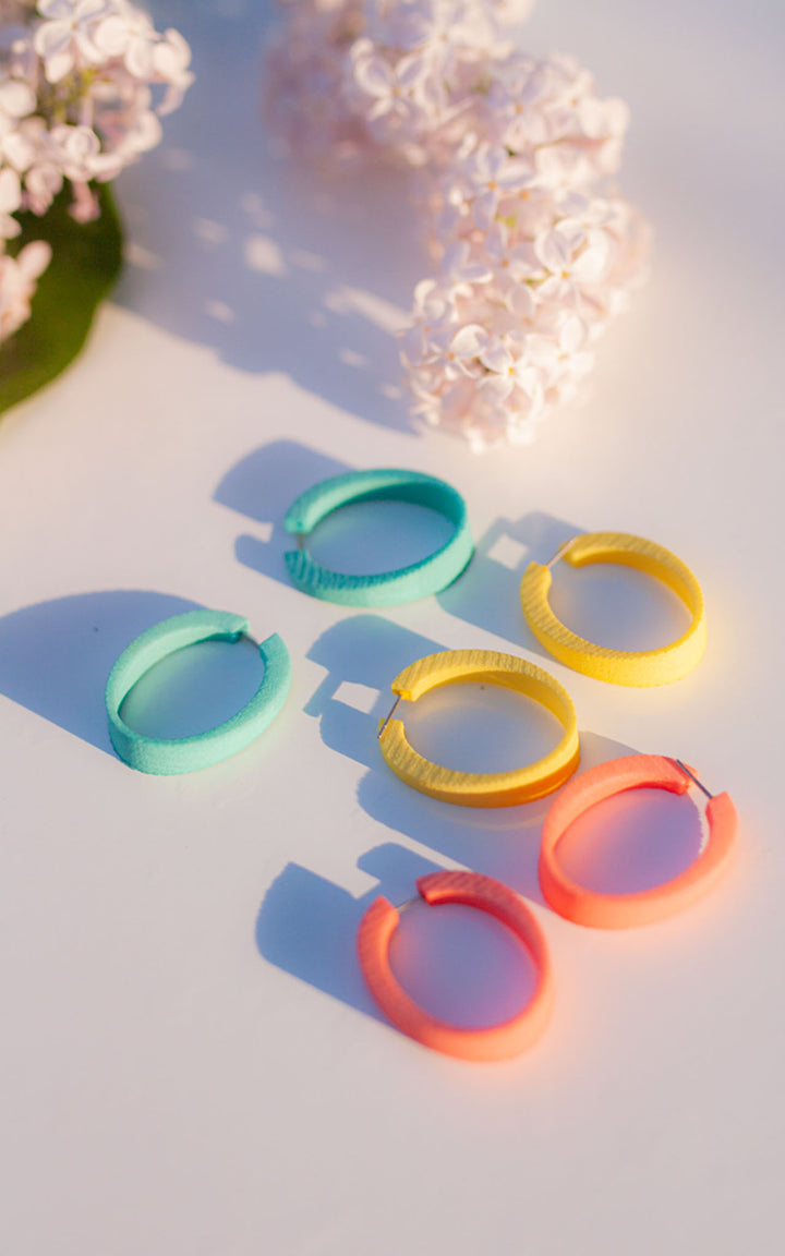 Earrings 3D Ovales KIWI