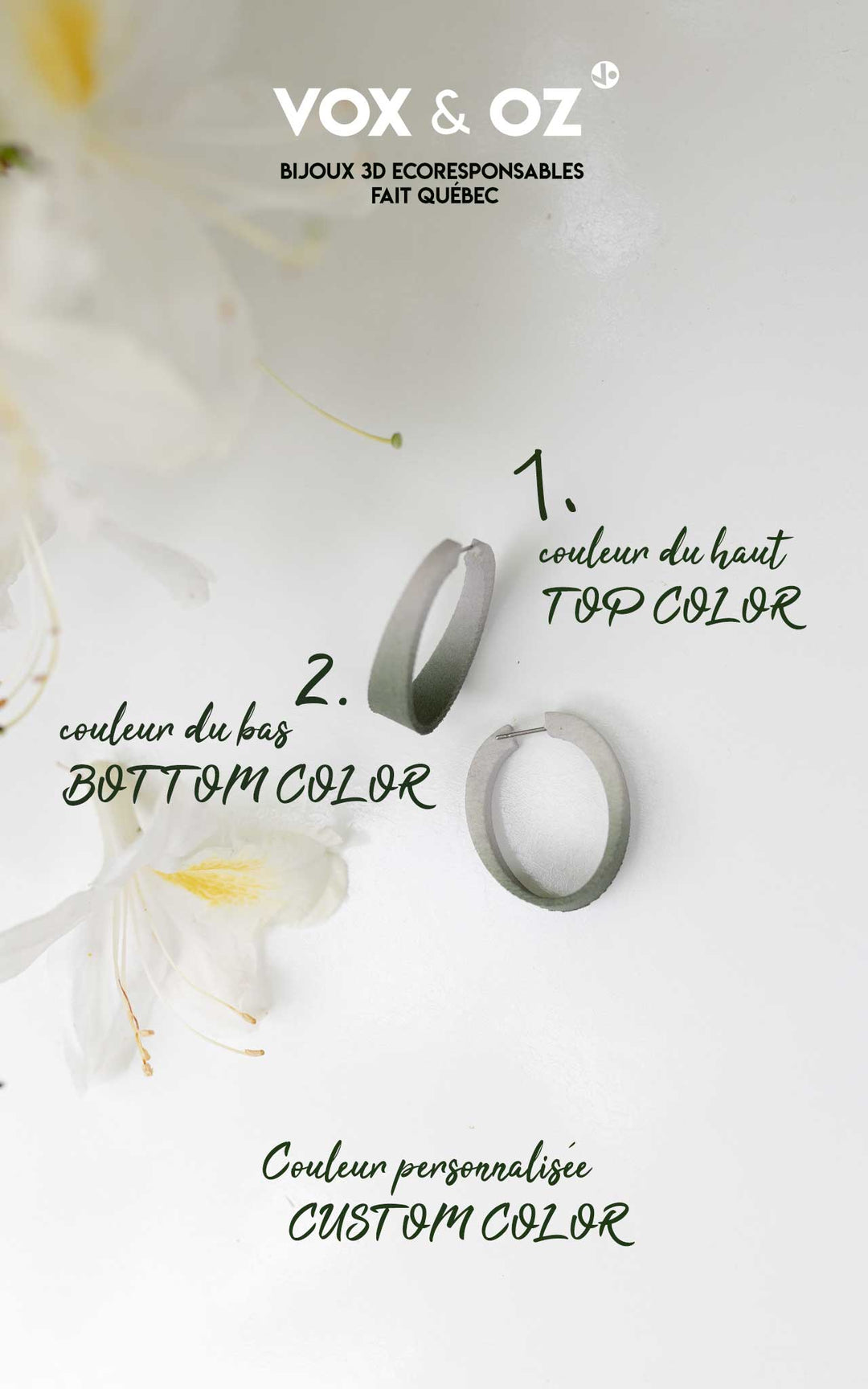 Earrings 3D Ovales KIWI