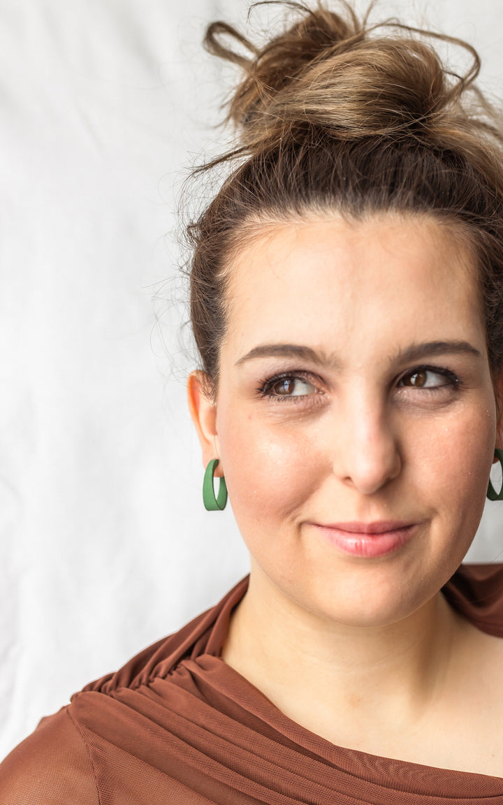 Earrings 3D Ovales KIWI