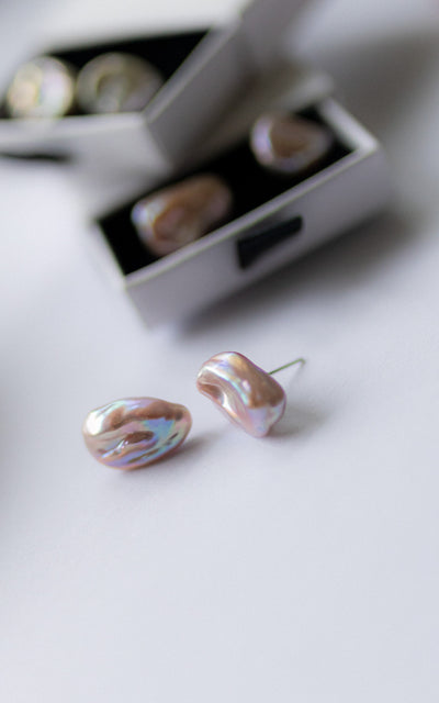 Boucles d'oreilles Perles Baroques d'eau douce Keshi 11-12 mm