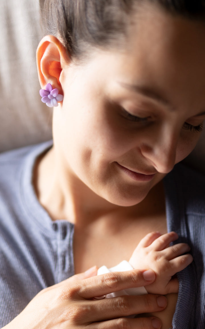 Flower earrings, CHERRY