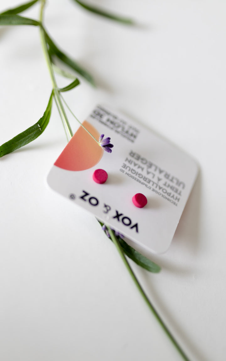 Drummer round stud earrings