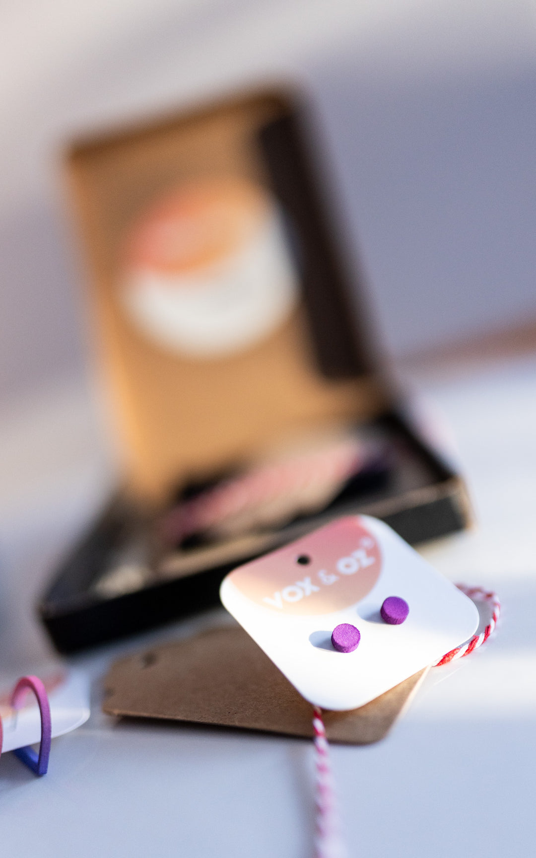 Drummer round stud earrings