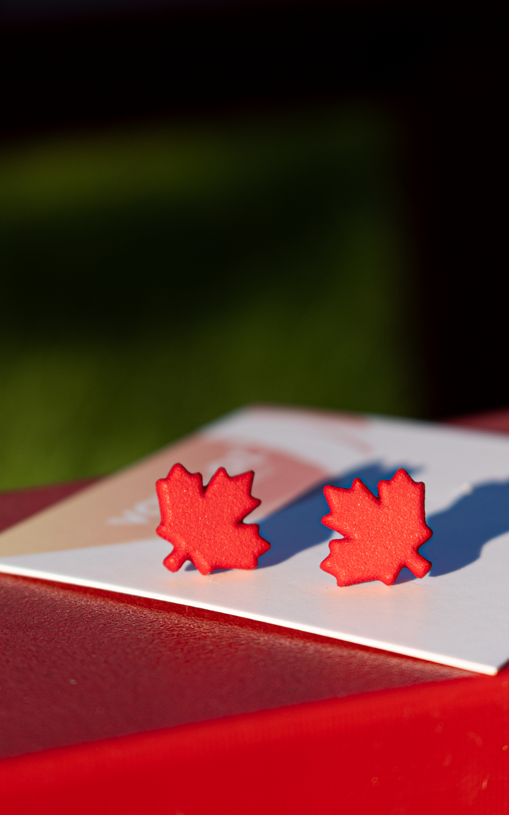 Maple Leaf – Canadian Symbol Stud Earrings