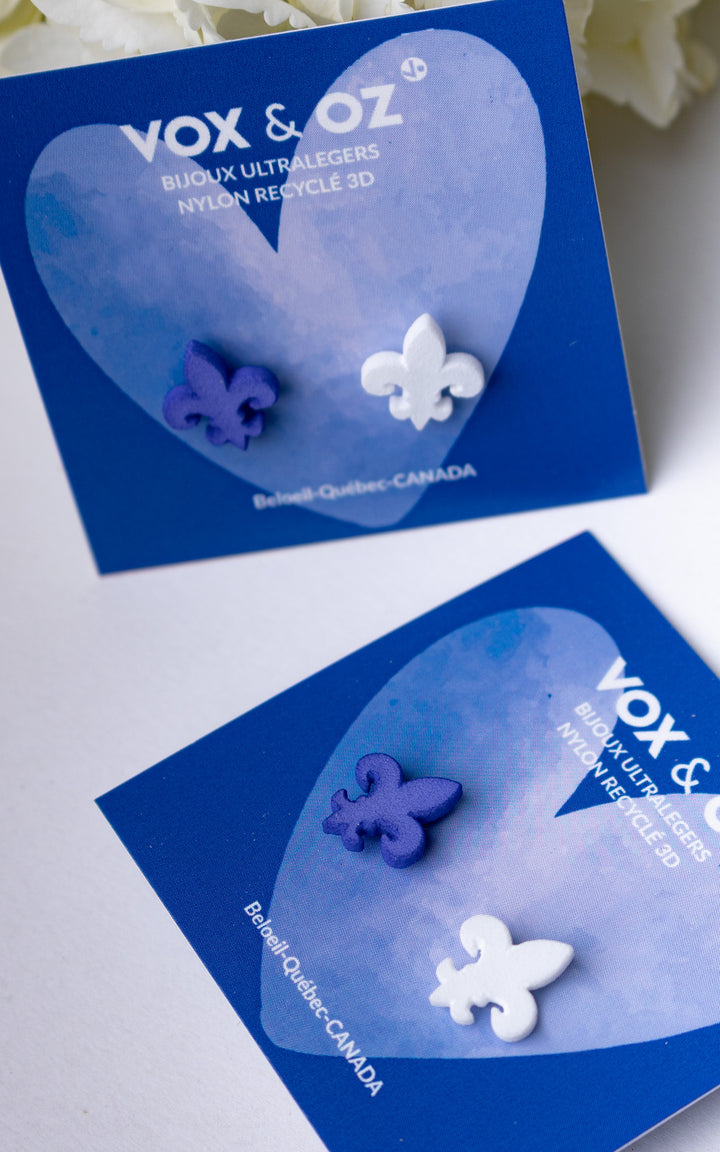 Puces d’oreilles Fleur de Lys du Québec