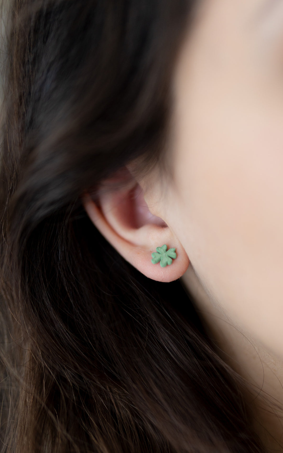 Lucky 4 Leaf Clover Stud Earrings