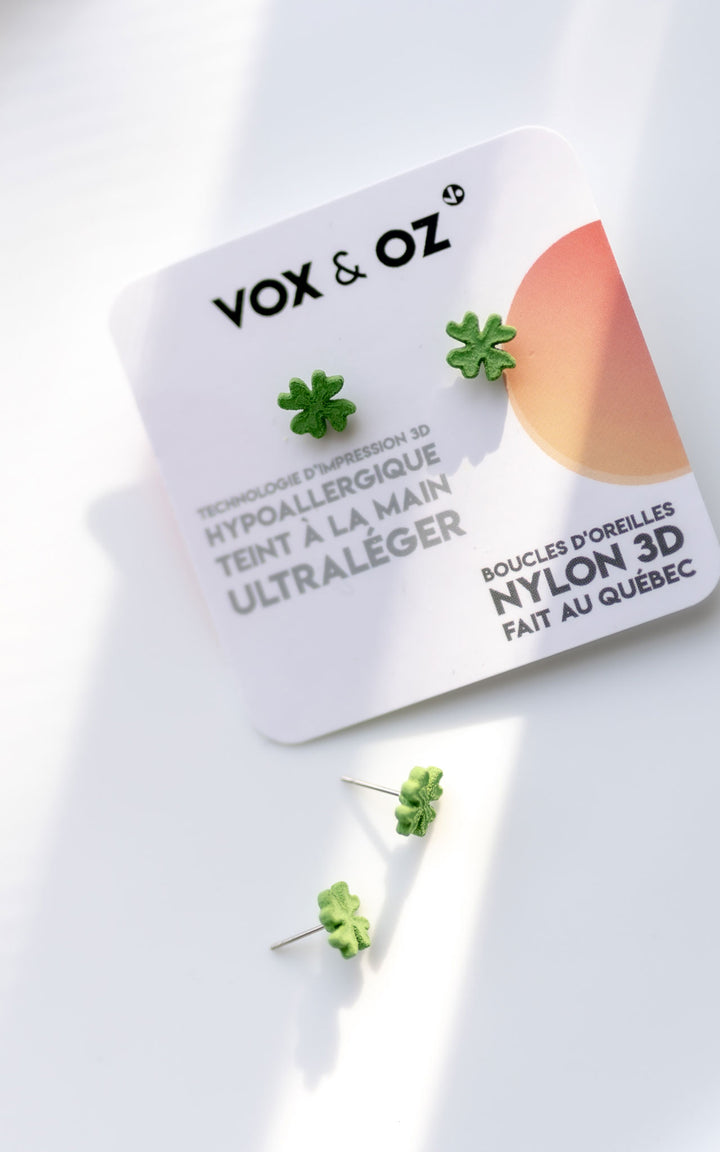 Lucky 4 Leaf Clover Stud Earrings