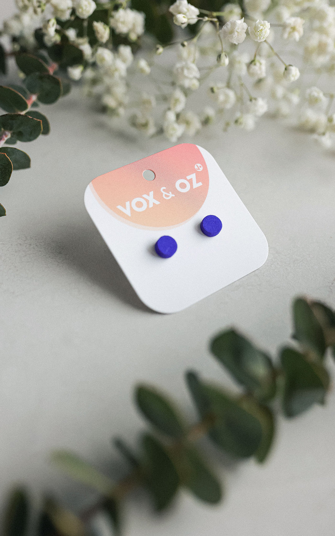 Drummer round stud earrings