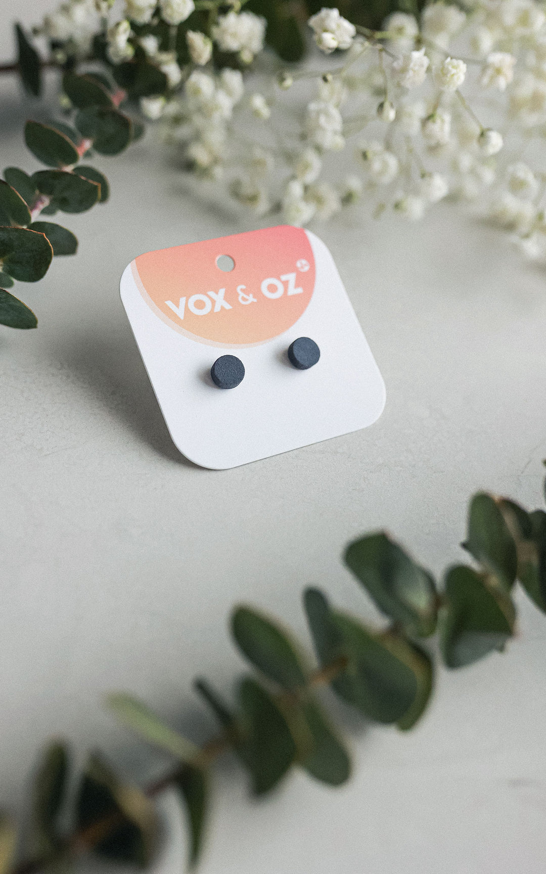 Drummer round stud earrings