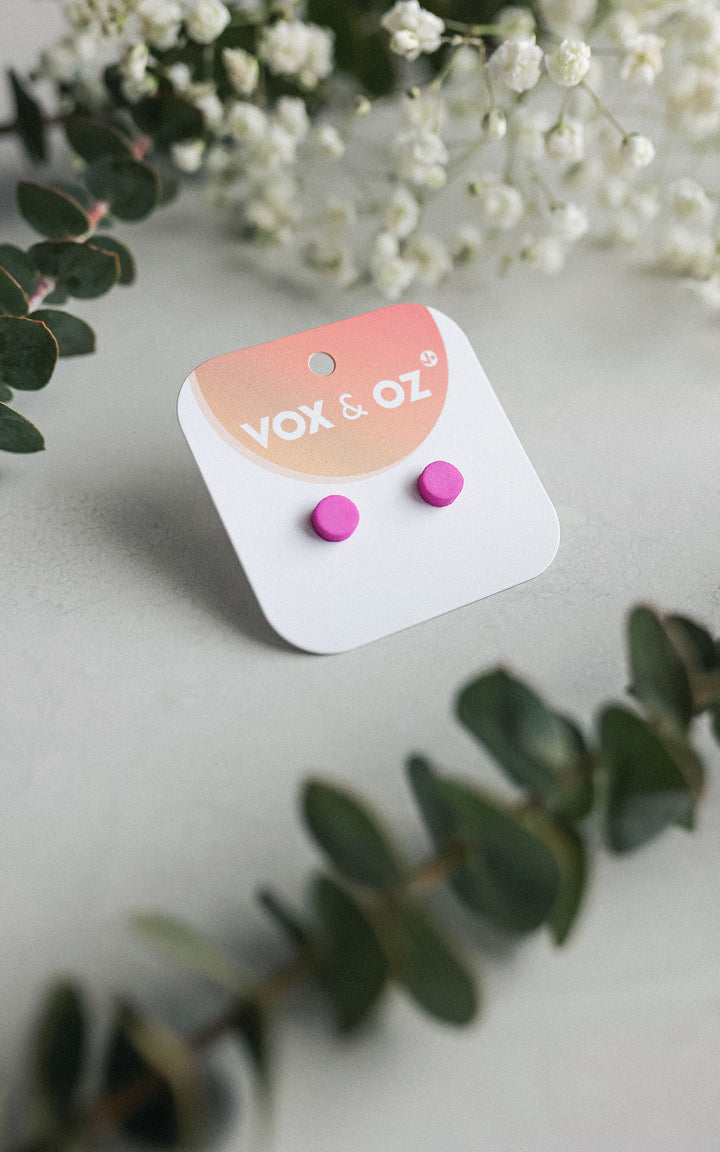 Drummer round stud earrings