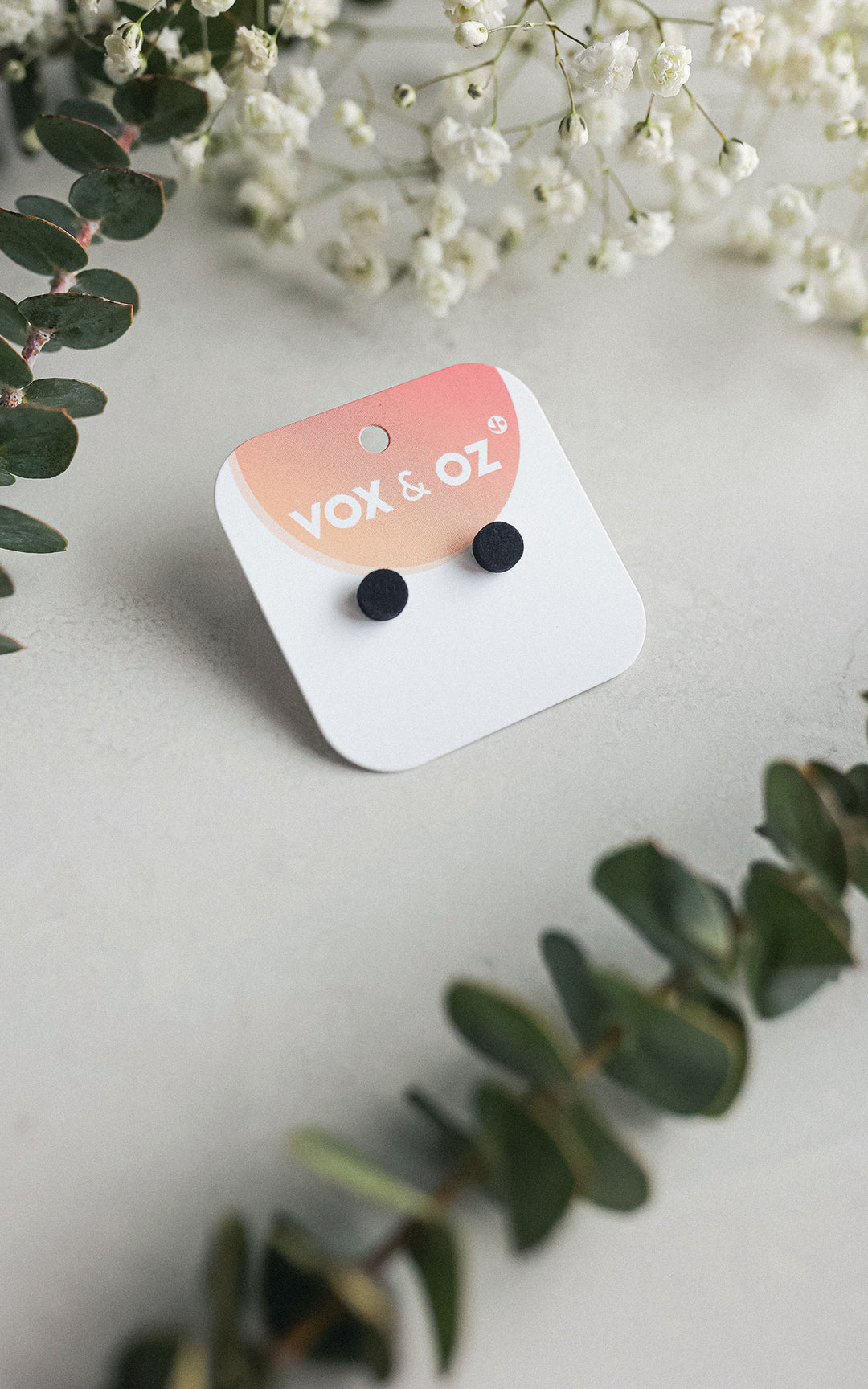 Drummer round stud earrings