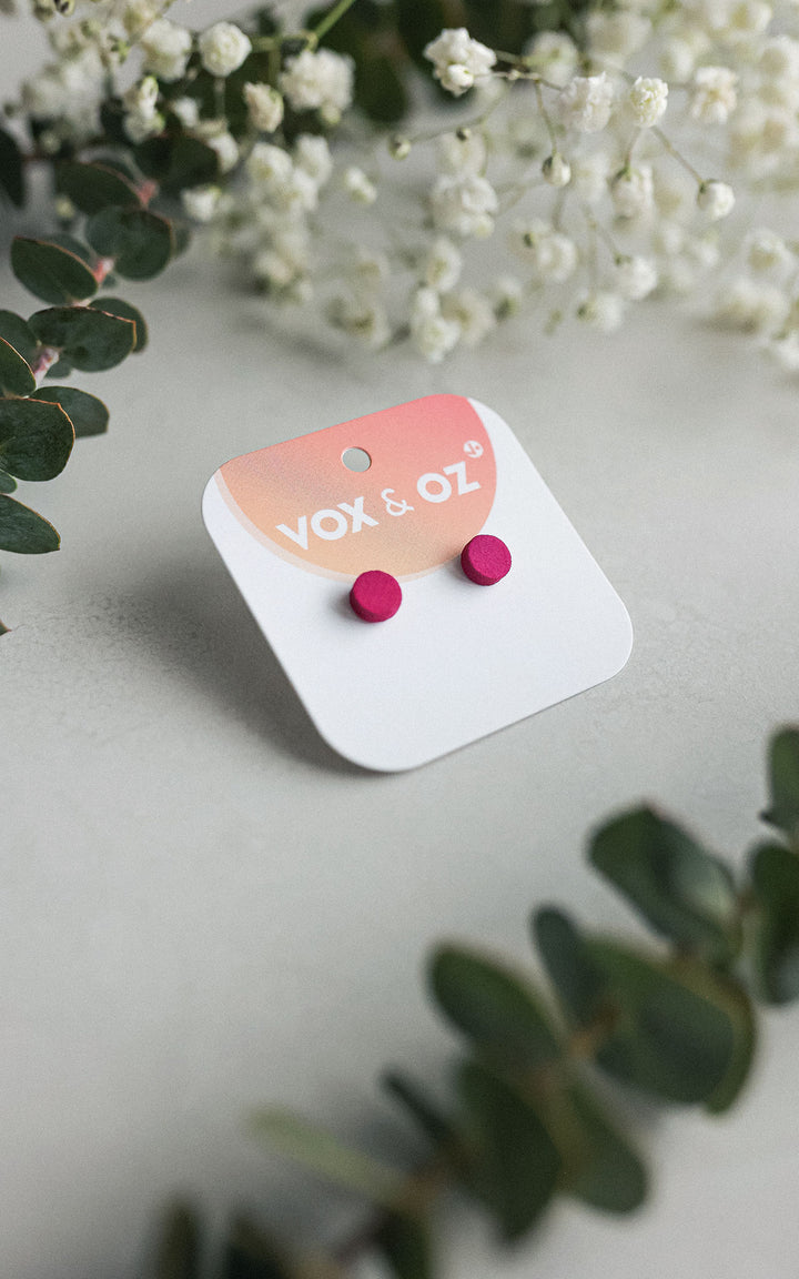 Drummer round stud earrings