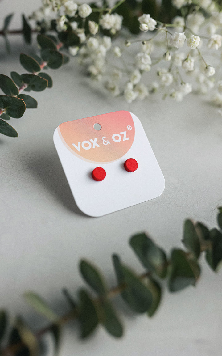Drummer round stud earrings