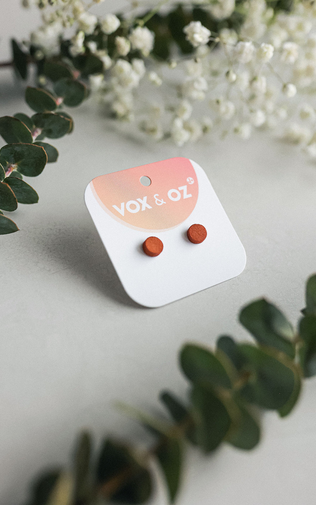 Drummer round stud earrings