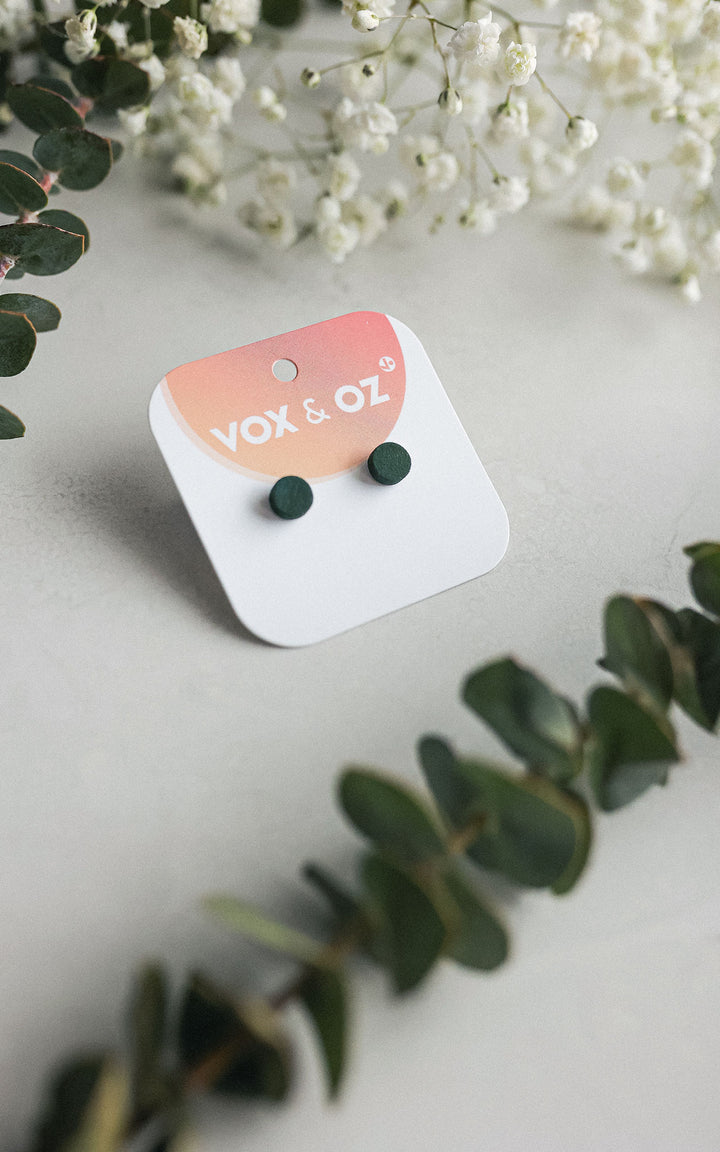 Drummer round stud earrings