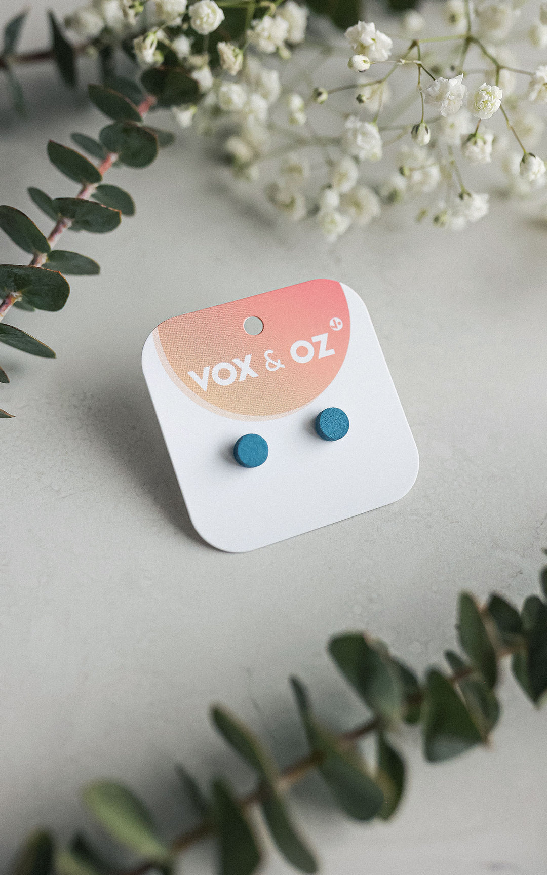 Drummer round stud earrings