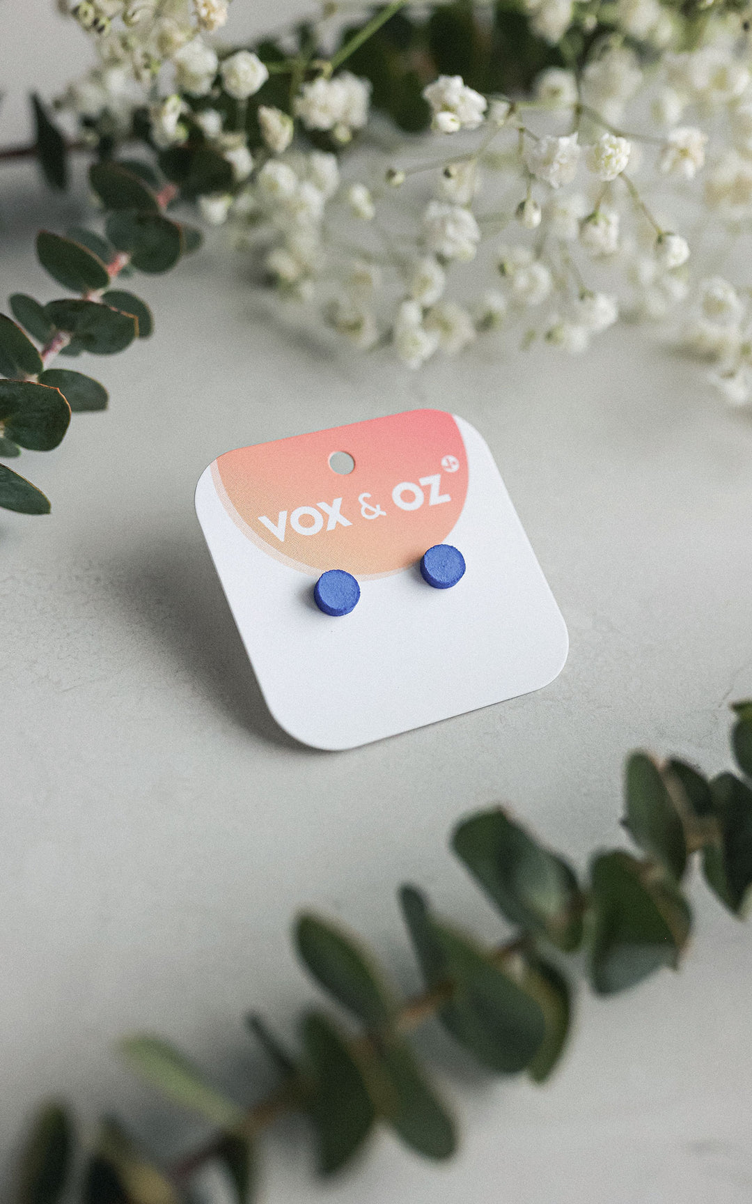 Drummer round stud earrings