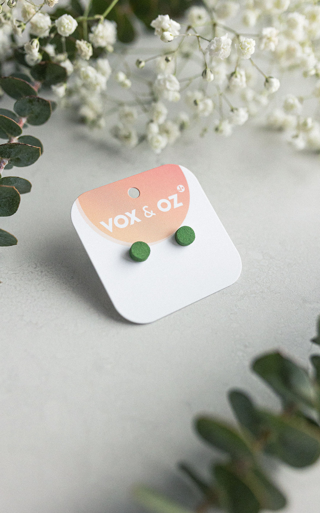 Drummer round stud earrings