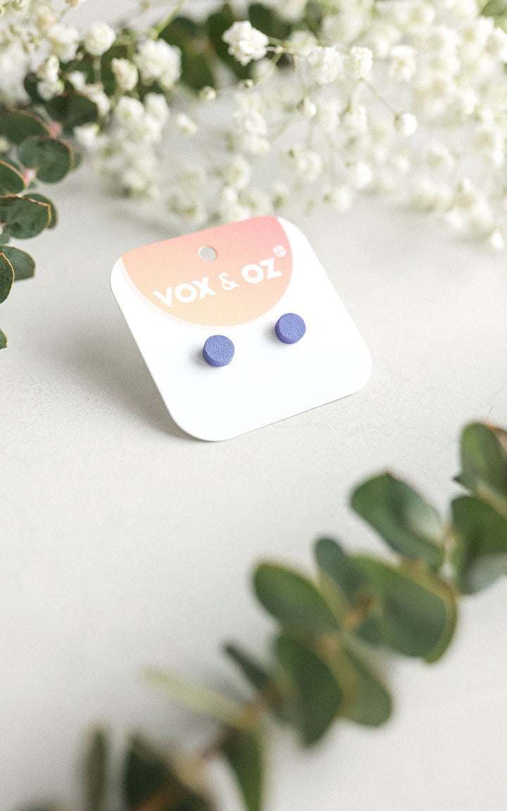 Drummer round stud earrings