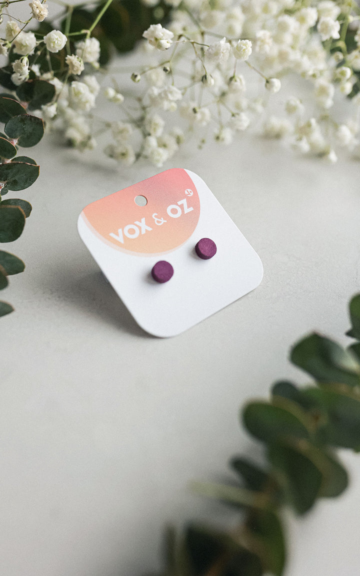 Drummer round stud earrings
