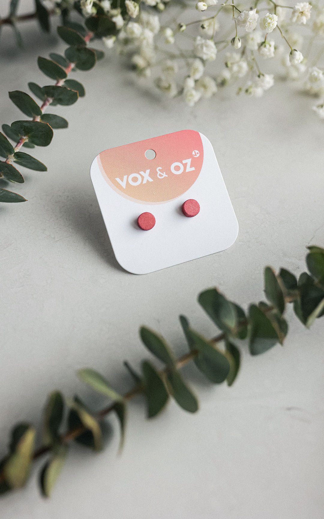 Drummer round stud earrings